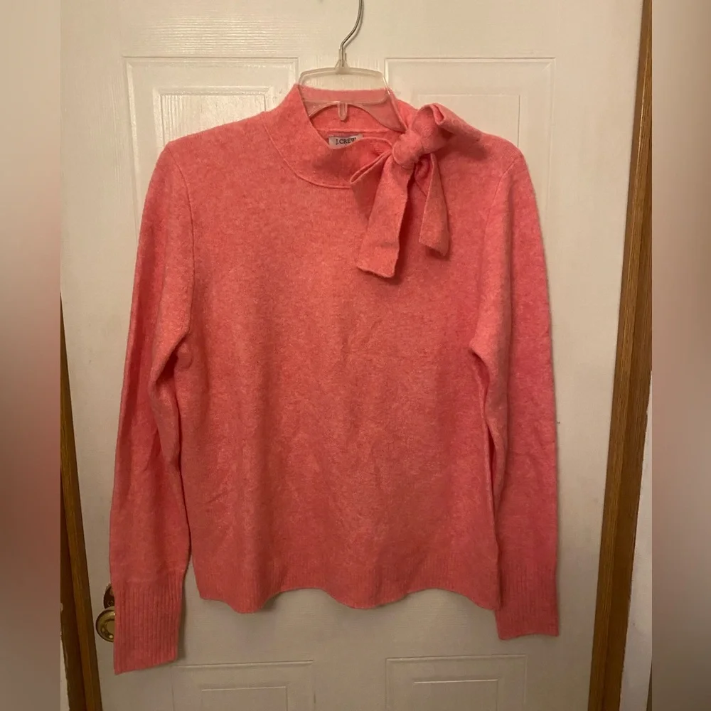 J. Crew Pink Romantic Bow-Neck Sweater
